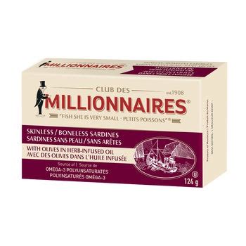 millionaire sardines|Millionnaires Sardines with Olives, 12 x 124g .